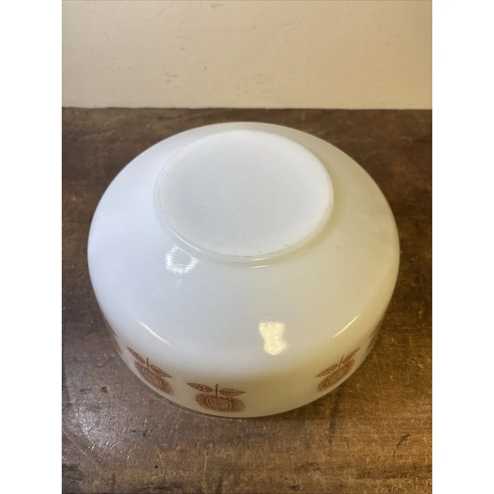 Vintage Federal Milk Glass Mixing Bowl 3 1/2 Quarts Square Sunflowers
